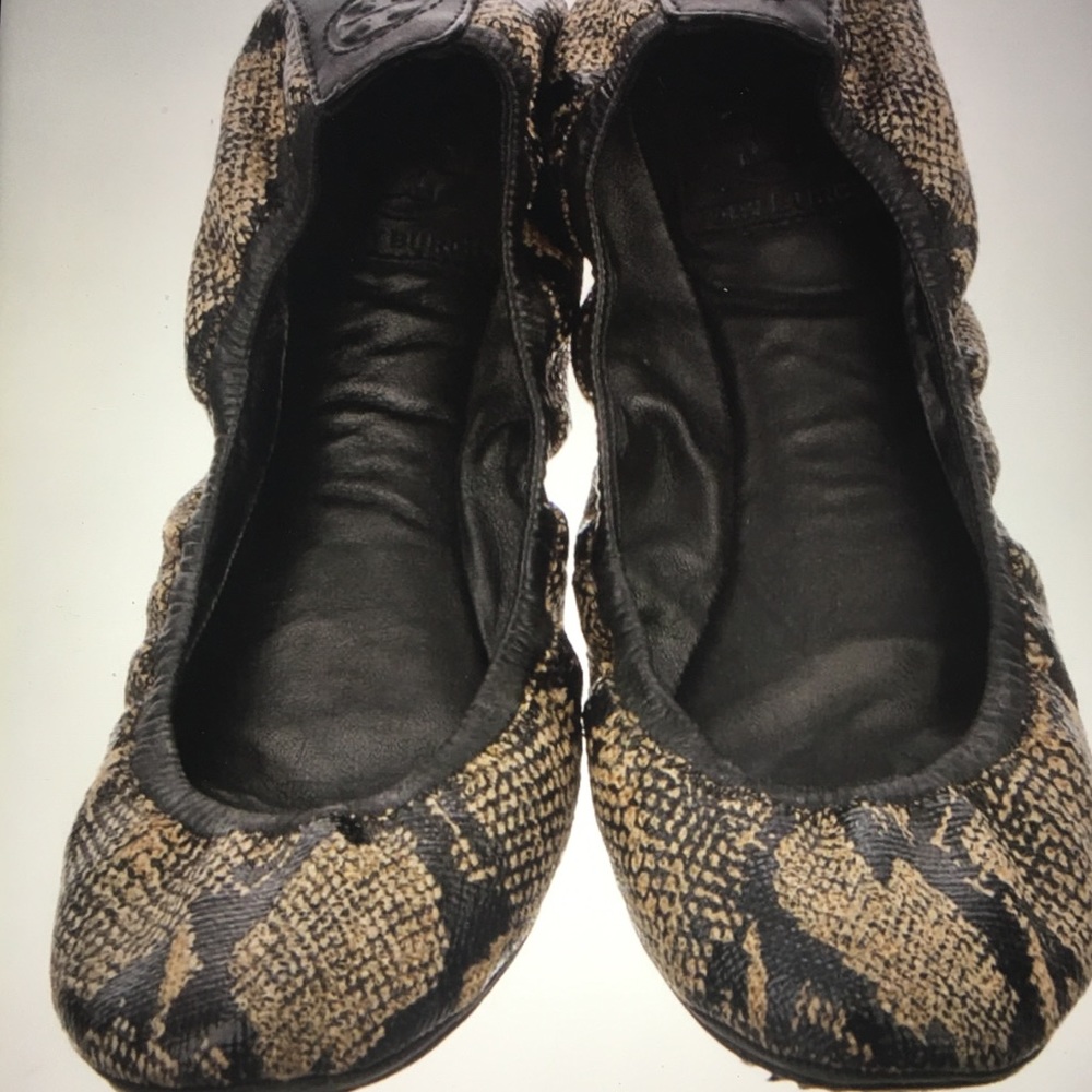 TORY BURCH Snakeskin Animal Print Ballet Flats- 8